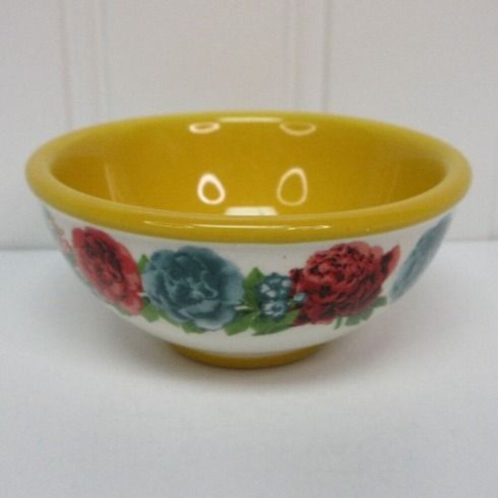 Pioneer Woman Blossom Jubilee 3.1" Dip Bowl Floral Yellow Ceramic New
